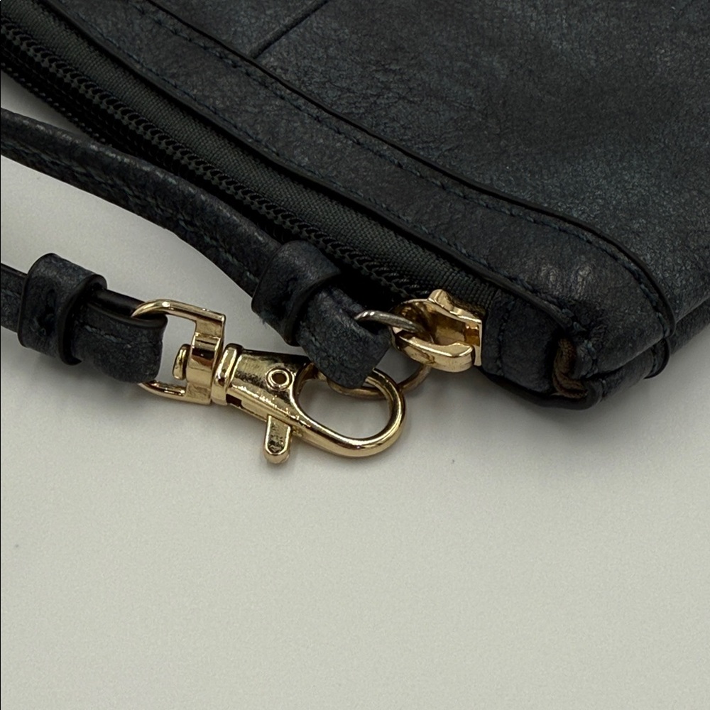 Wilson Leather Black and Blue Wristlet - Picture 3 of 6